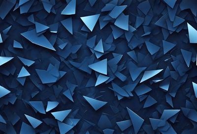 The primary subject of the image is a blue background with a pattern of triangular shapes. The setting is a blue wall, and the visual style is a digital art or illustration. The dominant colors are blue and white, creating a calm and soothing atmosphere.