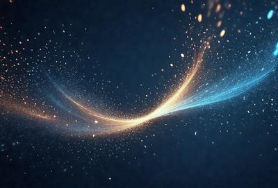 The primary subject of the image is a bright, colorful, and swirling light effect. The setting is a dark background, which contrasts with the light effect. The visual style appears to be a combination of digital art and illustration, creating a dynamic and eye-catching scene. The colors and mood of the image are predominantly bright and vibrant, with the swirling light effect adding a sense of movement and energy to the overall atmosphere.