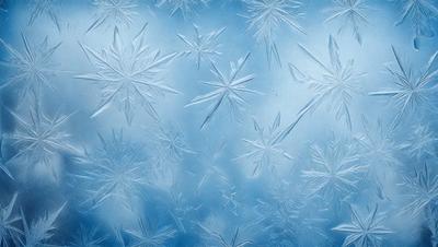The primary subject of the image is a blue background with a pattern of white stars. The setting appears to be a winter scene, possibly a frozen lake or a snowy landscape. The visual style of the image is a combination of digital art and illustration, creating a unique and captivating design. The dominant colors in the image are blue and white, giving it a cold and icy atmosphere.