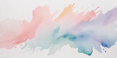 The primary subject of the image is a watercolor painting of a colorful, abstract design. The setting is a white background, which provides a clean and uncluttered appearance. The visual style is a combination of digital art and traditional watercolor painting, creating a unique and artistic effect. The dominant colors in the painting are shades of pink, blue, and green, which contribute to a vibrant and lively atmosphere.