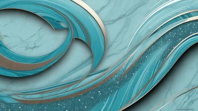 The primary subject of the image is a blue and gold marble design, which appears to be a digital art or illustration. The setting is a blue marble surface, and the visual style is a combination of digital art and illustration. The colors and mood of the image are predominantly blue and gold, creating a sense of elegance and sophistication.