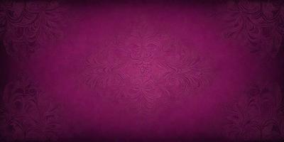 The primary subject of the image is a purple background with a pattern of swirls and intricate designs. The setting appears to be a wall or a surface with a decorative pattern. The visual style of the image is a combination of digital art and illustration, creating a unique and eye-catching design. The dominant colors in the image are purple and various shades of purple, giving the scene a rich and elegant atmosphere.