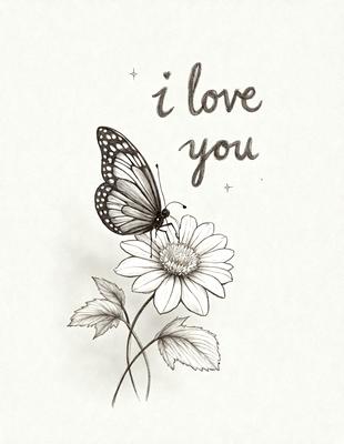 The primary subject of the image is a butterfly, which is the main object, scene, or focus of the image. The butterfly is depicted in a black and white style, giving it a classic and timeless appearance. The setting of the image is a white background, which provides a clean and uncluttered backdrop for the butterfly. The visual style of the image is a combination of drawing and illustration, creating a unique and artistic representation of the butterfly. The colors and mood of