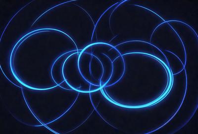 The primary subject of the image is a blue light, which appears to be a neon light or a blue light effect. The setting is a dark background, which contrasts with the blue light. The visual style of the image is digital art or a blue light effect, as it is not a photo or a traditional drawing. The colors and mood of the image are predominantly blue, creating a calm and serene atmosphere.