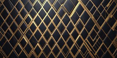 The primary subject of the image is a patterned wall with a gold and black color scheme. The setting is a room with a black and gold wallpaper, which creates a unique and visually appealing atmosphere. The visual style of the image is a combination of digital art and illustration, showcasing the intricate design of the wallpaper. The colors and mood of the image are bold and luxurious, with the gold and black tones evoking a sense of sophistication and elegance.
