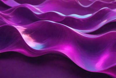 The primary subject of the image is a purple, wavy, and flowing pattern. The setting is a purple background, which complements the flowing pattern. The visual style is a digital art or illustration, creating a unique and artistic appearance. The colors and mood of the image are predominantly purple, giving it a calming and soothing atmosphere.