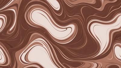 The primary subject of the image is a brown and white patterned wallpaper. The setting is a room with a brown and white wallpapered wall. The visual style is a digital art or illustration, as the pattern appears to be a digital creation. The dominant colors are brown and white, creating a warm and earthy atmosphere.