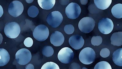 The primary subject of the image is a pattern of blue circles, which are arranged in a visually appealing manner. The setting is a dark blue background, which contrasts with the bright blue circles. The visual style of the image is a combination of digital art and illustration, creating a unique and eye-catching design. The dominant colors in the image are blue, with the circles being the most prominent feature. The overall atmosphere of the image is calm and serene, with the blue circles providing a sense of tranquility and harm
