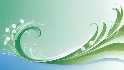 The primary subject of the image is a green and white wave, which is the main focus of the scene. The wave is set against a green background, giving it a vibrant and lively appearance. The visual style of the image is a combination of digital art and illustration, creating a unique and eye-catching design. The dominant colors in the image are green and white, which contribute to a calming and soothing atmosphere.
