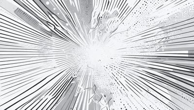 The primary subject of the image is a bright, white light, which appears to be a blurry explosion or a bright light source. The setting is a white background, which contrasts with the bright light. The visual style is a combination of digital art and illustration, creating a dynamic and visually striking scene. The colors and mood of the image are predominantly white, with a hint of brightness and energy.