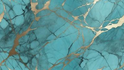 The primary subject of the image is a blue marble wall with gold accents. The setting is a room with a blue and gold marble wall, which serves as the background. The visual style is a combination of digital art and illustration, creating a unique and eye-catching design. The dominant colors are blue and gold, giving the wall a luxurious and elegant appearance.