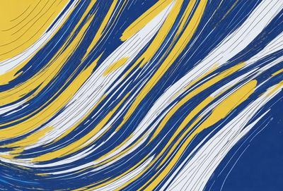 The primary subject of the image is a blue and yellow swirl pattern. The setting is a blue and yellow background, which creates a visually striking contrast with the swirl pattern. The visual style of the image is a combination of digital art and illustration, as it features a detailed and intricate design. The dominant colors in the image are blue and yellow, which evoke a sense of energy and movement.