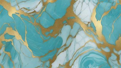 The primary subject of the image is a marble-like pattern with gold accents. The setting is a blue and white marble-like surface, which serves as the background. The visual style is a combination of digital art and illustration, creating a unique and intricate design. The dominant colors are blue and gold, giving the image a luxurious and elegant appearance.