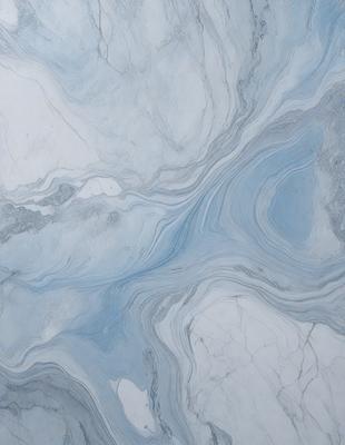 The primary subject of the image is a marble countertop with a blue and white pattern. The setting is a kitchen or bathroom, as the countertop is a part of the design. The visual style is a close-up of the countertop, showcasing the intricate pattern and texture. The colors and mood of the image are predominantly blue and white, creating a clean and elegant atmosphere.