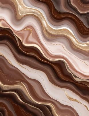 The primary subject of the image is a close-up of a marbled stone wall. The setting is a natural environment, with the wall being the main object of focus. The visual style is a combination of photo and digital art, creating a realistic yet artistic representation of the marbled stone wall. The colors and mood of the image are predominantly brown and earthy, giving it a natural and earthy atmosphere.