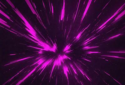 The primary subject of the image is a purple light streak, which appears to be a blur or a fast-moving object. The setting is a dark background, which contrasts with the purple light streak. The visual style of the image is a combination of a photo and a digital art, illustration, or drawing. The colors and mood of the image are predominantly purple, creating a sense of speed, motion, and energy.