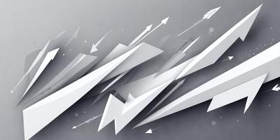 The primary subject of the image is a collection of white triangles, which are arranged in various shapes and sizes. The setting is a gray background, which provides a contrasting and neutral backdrop for the triangles. The visual style of the image is a combination of digital art and illustration, as the triangles are created using a computer-generated design. The colors and mood of the image are predominantly white and neutral, giving it a clean and minimalist appearance.