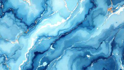 The primary subject of the image is a blue and white swirling pattern, which appears to be a painting or a digital artwork. The setting is a blue and white marbled surface, which serves as the background. The visual style is a combination of painting and digital art, creating a unique and eye-catching design. The colors and mood of the image are predominantly blue and white, giving it a calming and serene atmosphere.