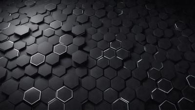 The primary subject of the image is a black and white patterned surface, which appears to be a black tile or a black and white checkered floor. The setting is a dark room, and the visual style is a close-up of the patterned surface. The colors and mood of the image are predominantly dark and moody, with the black and white pattern creating a sense of depth and contrast.