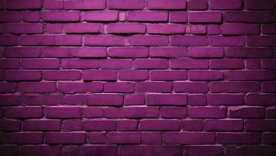 The primary subject of the image is a purple brick wall. The setting is a brick wall, and the visual style is a photo. The dominant colors are purple and pink, creating a warm and inviting atmosphere.