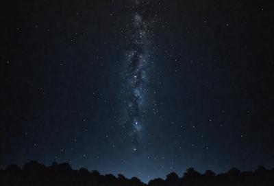 The primary subject of the image is a beautiful night sky filled with stars. The setting is a dark, nighttime environment, with the sky as the main backdrop. The visual style of the image is a photo, capturing the stunning view of the night sky. The colors and mood of the image are predominantly dark, with the stars and the night sky creating a serene and peaceful atmosphere.