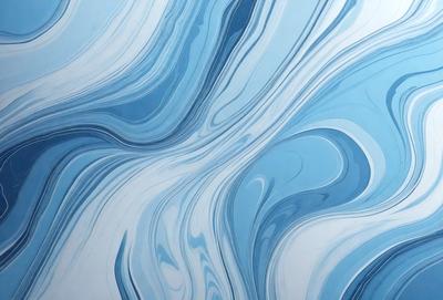 The primary subject of the image is a blue and white swirling pattern, which appears to be a digital art or illustration. The setting is a blue and white background, which complements the swirling pattern. The visual style is a combination of digital art and illustration, creating a unique and eye-catching design. The colors and mood of the image are predominantly blue and white, giving it a calm and soothing atmosphere.