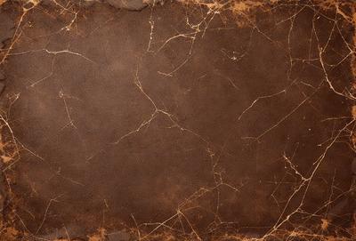 The primary subject of the image is a brown leather-like material, which appears to be a piece of old, worn leather. The setting is a close-up of the material, showcasing its texture and appearance. The visual style is a close-up of the leather, giving it a sense of depth and texture. The colors and mood of the image are predominantly brown, giving it a sense of age and history.