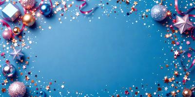 The primary subject of the image is a blue background with a star pattern. The setting is a blue sky, and the visual style is a digital art or illustration. The dominant colors are blue and white, creating a calm and serene atmosphere.