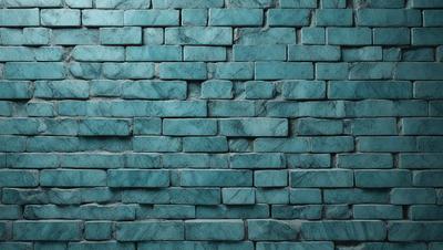 The primary subject of the image is a blue brick wall. The setting is a room with a blue brick wall as the main focus. The visual style is a photo, and the dominant colors are blue and grey. The overall atmosphere is calm and serene.
