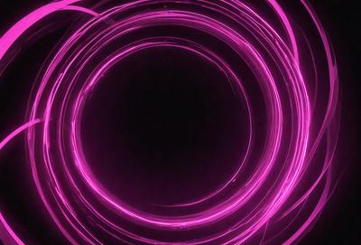The primary subject of the image is a pink circle with a purple hue. The circle appears to be a part of a larger, pink and purple pattern. The setting is a dark background, which contrasts with the bright colors of the circle. The visual style of the image is a combination of digital art and illustration, creating a unique and eye-catching design. The colors and mood of the image are vibrant and energetic, with the pink and purple hues evoking a sense