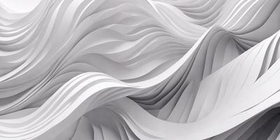 The primary subject of the image is a large, white, and curved paper sculpture. The setting is a white background, which highlights the paper sculpture. The visual style is a combination of digital art and illustration, as the paper sculpture appears to be a digital creation. The colors and mood of the image are predominantly white, giving it a clean and minimalist appearance.