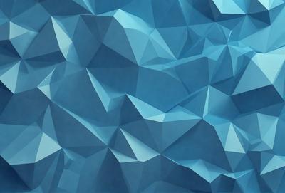The primary subject of the image is a blue and white geometric pattern. The setting is a blue background, and the visual style appears to be a digital art or illustration. The dominant colors are blue and white, creating a calm and soothing atmosphere.