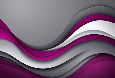 The primary subject of the image is a purple and white wave pattern. The setting is a gray background, which contrasts with the purple and white wave pattern. The visual style is a combination of digital art and illustration, creating a unique and eye-catching design. The dominant colors are purple and white, giving the image a calming and soothing atmosphere.