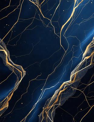 The primary subject of the image is a blue background with yellow streaks, creating a visually striking and unique pattern. The setting appears to be a dark, possibly nighttime, environment. The visual style of the image is a combination of digital art and illustration, with the yellow streaks adding a dynamic and artistic touch to the overall composition. The colors and mood of the image are predominantly dark and moody, with the blue background providing a sense of depth and the yellow streaks adding a touch of brightness and energy
