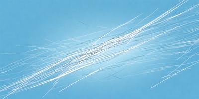 The primary subject of the image is a blue background with white lines or strands of hair. The setting appears to be a blue sky, and the visual style is a digital art or illustration. The dominant colors are blue and white, creating a calm and serene atmosphere.