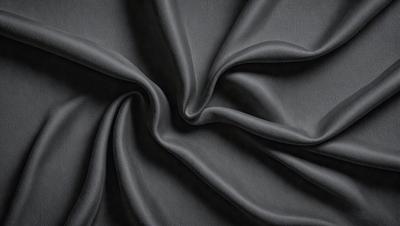 The primary subject of the image is a piece of fabric, which is the main object, scene, or focus of the image. The setting/background is a dark, possibly black, surface, which contrasts with the fabric. The visual style is a close-up of the fabric, showcasing its texture and details. The colors and mood of the image are predominantly dark, with the fabric being the main source of visual interest.
