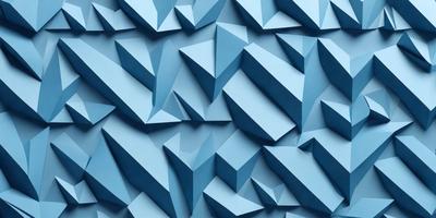 The primary subject of the image is a blue wall with a pattern of triangles. The setting is a room with a blue background, and the visual style is a combination of digital art and illustration. The dominant colors are blue and white, creating a calm and soothing atmosphere.