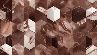 The primary subject of the image is a white square, which is placed in the center of a marble pattern. The setting is a marble surface, and the visual style appears to be a combination of a photo and digital art. The colors and mood of the image are predominantly brown and earthy, creating a sense of natural beauty and texture.