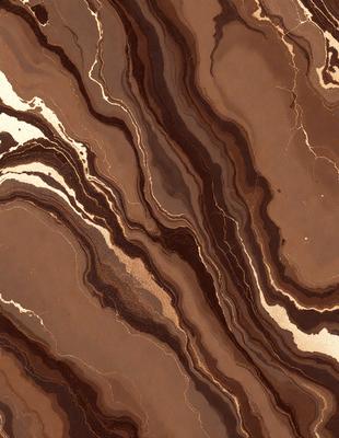 The primary subject of the image is a marble-like stone with a brown and gold color palette. The setting is a close-up of the stone, showcasing its intricate patterns and textures. The visual style is a realistic representation of the stone, capturing its natural beauty. The colors and mood of the image are warm and earthy, evoking a sense of luxury and sophistication.