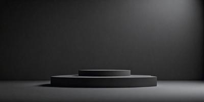 The primary subject of the image is a black circle, which is the main object, scene, or focus of the image. The setting or background is a dark gray wall, and the visual style appears to be a photo. The dominant colors in the image are black and gray, creating a moody atmosphere.