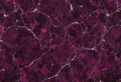 The primary subject of the image is a purple marble wall with a pattern of white and purple veins. The setting is a room with a purple marble floor, which complements the marble wall. The visual style is a close-up of the marble wall, showcasing its unique texture and pattern. The colors and mood of the image are predominantly purple, creating a calm and elegant atmosphere.