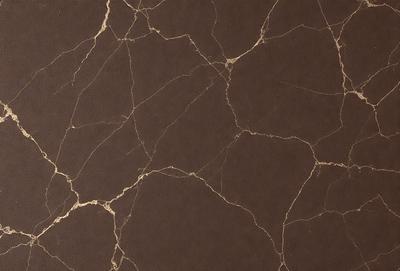 The primary subject of the image is a marble wall with a brown color. The setting is a room with a brown surface, possibly a countertop or a wall. The visual style is a close-up of the marble wall, showcasing its texture and details. The colors and mood of the image are warm and earthy, with the brown marble and the brown surface creating a cozy and natural atmosphere.