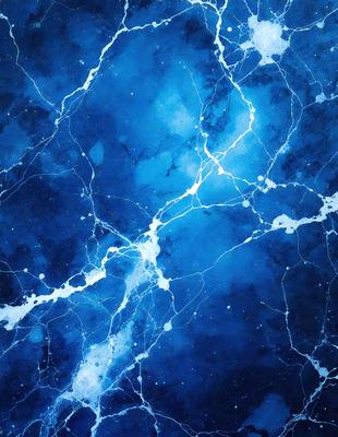 The primary subject of the image is a blue and white swirling pattern, which appears to be a digital art or illustration. The setting is a blue background, and the visual style is a combination of digital art and illustration. The dominant colors are blue and white, creating a calming and serene atmosphere.