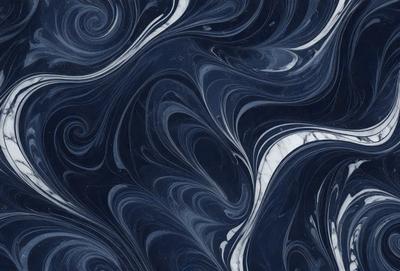 The primary subject of the image is a blue and white marble pattern. The setting is a blue and white marble surface, which serves as the background. The visual style is a close-up of the marble pattern, showcasing its intricate details. The colors and mood of the image are predominantly blue and white, creating a sense of elegance and sophistication.