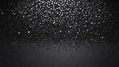 The primary subject of the image is a pattern of hearts, which are scattered across a black background. The hearts are of various sizes and are arranged in a visually appealing manner. The setting appears to be a dark background, which contrasts with the bright and colorful hearts. The visual style of the image is a combination of digital art and illustration, creating a unique and eye-catching design. The overall atmosphere of the image is lively and cheerful, thanks to the vibrant colors and playful pattern of hearts.