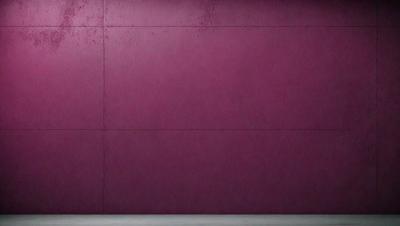 The primary subject of the image is a large, purple wall. The setting is a room with a concrete surface, and the visual style is a photo. The dominant colors are purple and red, creating a bold and striking atmosphere.