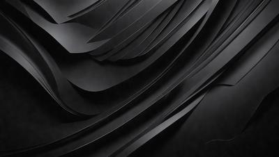 The primary subject of the image is a black and white photograph of a large, curved piece of artwork. The setting is a black background, which emphasizes the artwork's shape and form. The visual style is a close-up of the artwork, showcasing its intricate details. The colors and mood of the image are predominantly black and white, giving it a classic and timeless feel.