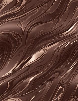 The primary subject of the image is a close-up of a brown, swirling pattern. The setting is a wall, and the visual style appears to be a combination of a photo and digital art. The dominant colors are brown and black, creating a moody atmosphere.