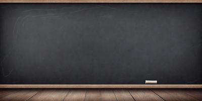 The primary subject of the image is a chalkboard with a wooden frame. The setting is a classroom, and the visual style is a photo. The chalkboard is the main object, and the overall atmosphere is focused and educational.