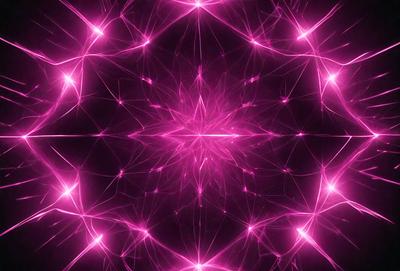 The primary subject of the image is a pink, swirling pattern that resembles a star or a flower. The setting is a dark background, which contrasts with the bright pink color of the pattern. The visual style appears to be a digital art or illustration, as the pattern is intricate and detailed. The colors and mood of the image are predominantly pink, creating a warm and vibrant atmosphere.